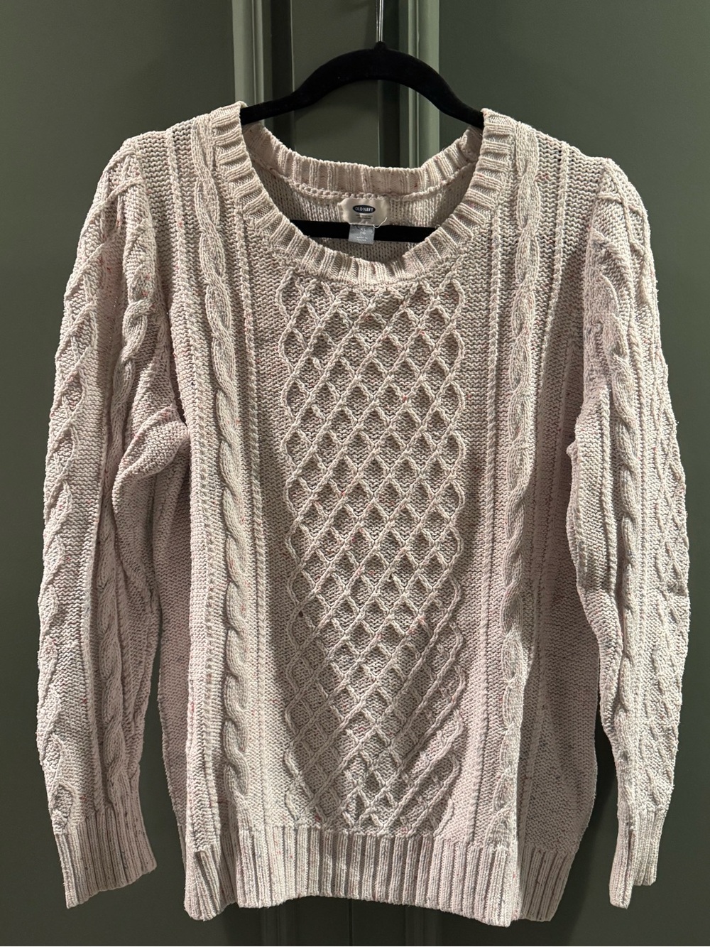 Old Navy Cream Cable-Knit Crewneck Sweater